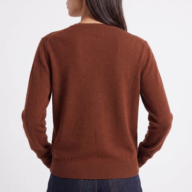 Pull Artlove Eden col V maille fine caramel – vue 3