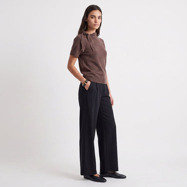 Pull Artlove Fléane col lavallière marron – vue 4