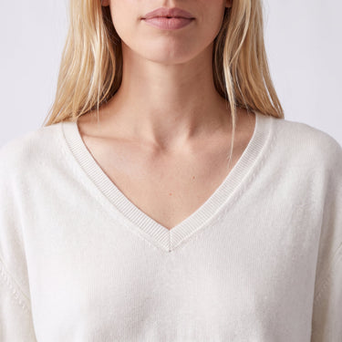 Pull Artlove Sandie col V crème – vue 4