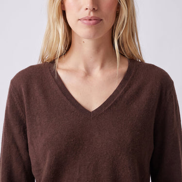 Pull Artlove Sandie col V marron – vue 2