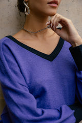 PULL FEMME PEIO BI-COLOR PURPLE PURPLE
