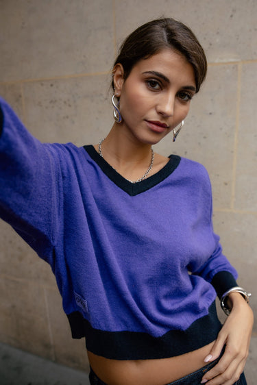 PULL FEMME PEIO BI-COLOR PURPLE PURPLE