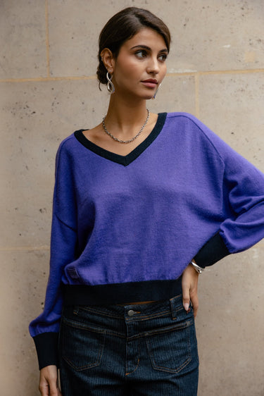 PULL FEMME PEIO BI-COLOR PURPLE PURPLE