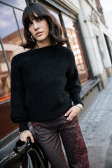 PULL FEMME PERIA RIB NOIR NOIR