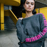 PULL FEMME PHAREEL INTARSIA GRIS GRIS
