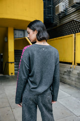PULL FEMME PHAREEL INTARSIA GRIS GRIS