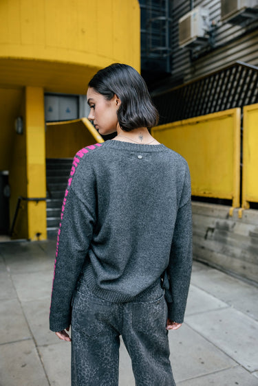 PULL FEMME PHAREEL INTARSIA GRIS GRIS