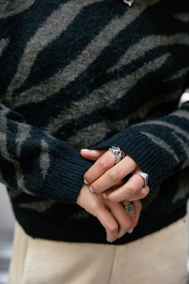 PULL FEMME PHELIX ZEBRA NOIR NOIR