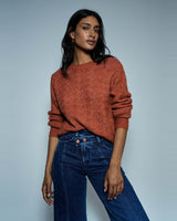 PULL FEMME MOHAIR BRIQUE BRIQUE