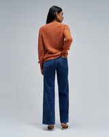 PULL FEMME MOHAIR BRIQUE BRIQUE