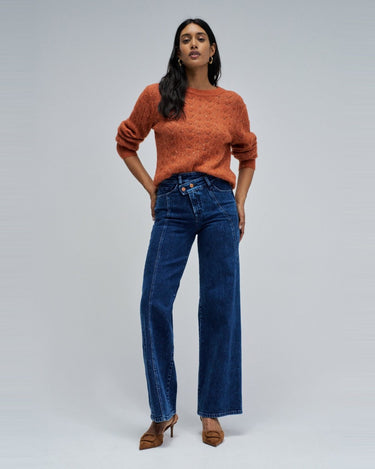 PULL FEMME MOHAIR BRIQUE BRIQUE