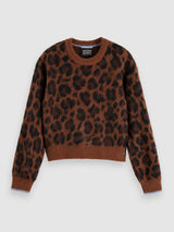PULL FEMME FUZZY JACQUARD MARRON MARRON