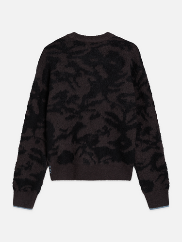 PULL FEMME FUZZY JACQUARD RELAXED GRIS GRIS