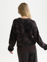 PULL FEMME FUZZY JACQUARD RELAXED GRIS GRIS