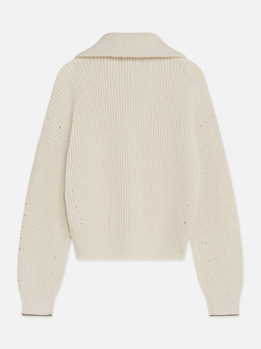 PULL FEMME HALF-ZIP RELAXED ECRU ECRU