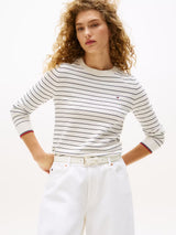 PULL FEMME CO JERSEY STITCH LS ECRU ECRU