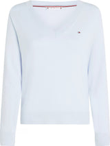 PULL FEMME CO JERSEY STITCH V-N CIEL CIEL