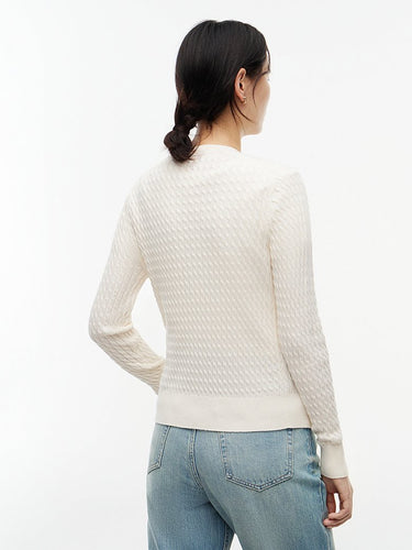 PULL FEMME COTTON MINI CABLE SW IVOIRE IVOIRE