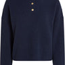PULL FEMME GOLD BUTTON POLO MARINE MARINE
