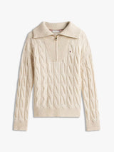 PULL FEMME SOFT WOOL CABL ECRU ECRU