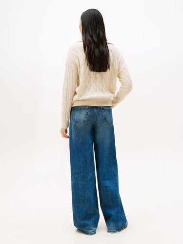 PULL FEMME SOFT WOOL CABL ECRU ECRU