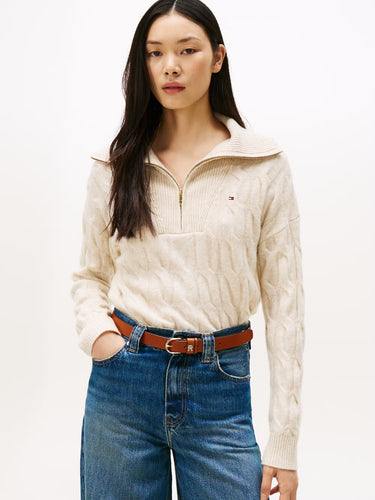 PULL FEMME SOFT WOOL CABL ECRU ECRU