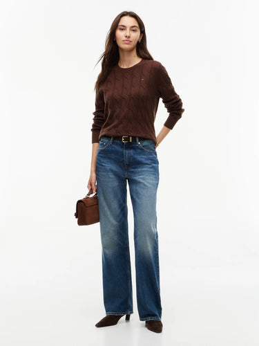 PULL FEMME SOFT WOOL CABLE MARRON MARRON