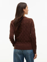 PULL FEMME SOFT WOOL CABLE MARRON MARRON