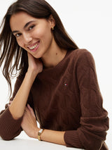 PULL FEMME SOFT WOOL CABLE MARRON MARRON