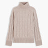PULL FEMME SOFT WOOL CABLE ROLL CAMEL CAMEL