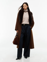 PULL FEMME SOFT WOOL CABLE ROLL CAMEL CAMEL