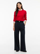 PULL FEMME SOFT WOOL CABLE ROUGE ROUGE