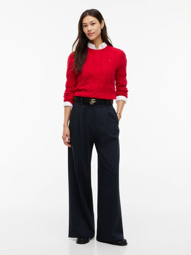 PULL FEMME SOFT WOOL CABLE ROUGE ROUGE