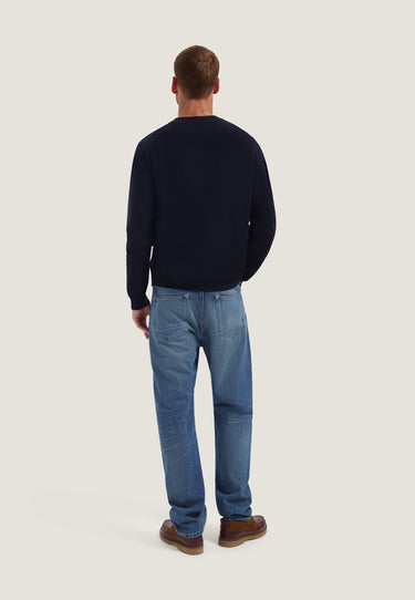 PULL HOMME OSCAR RIB MOCKNECK MARINE MARINE