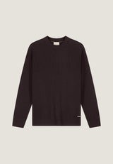 PULL HOMME OSCAR RIB MOCKNECK MARRON MARRON