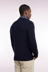 PULL HOMME EDINBUR DEMI-ZIP MARINE MARINE