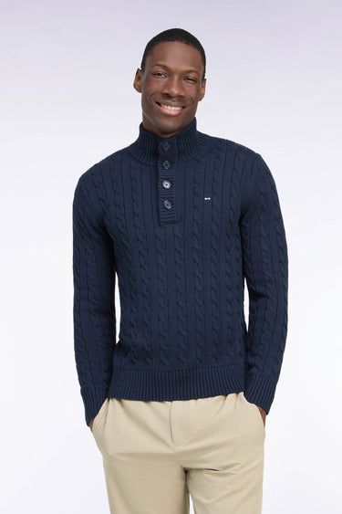 PULL HOMME HONER B DEMI-ZIP MARINE MARINE