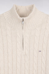PULL HOMME HONER C DEMI-ZIP CREME CREME