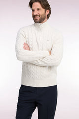 PULL HOMME HONER C DEMI-ZIP CREME CREME