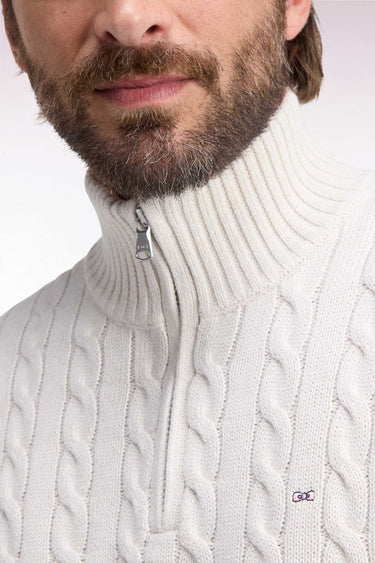 PULL HOMME HONER C DEMI-ZIP CREME CREME