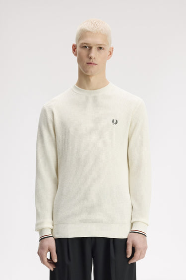 PULL HOMME WAFFLE STITCH JUMPER ÉCRU 170 ÉCRU 170