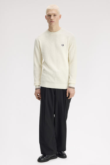 PULL HOMME WAFFLE STITCH JUMPER ÉCRU 170 ÉCRU 170