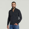 PULL HOMME CORE REFINED FULL ZIP KNIT BLEU BLEU