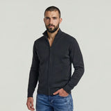 PULL HOMME CORE REFINED FULL ZIP KNIT BLEU BLEU