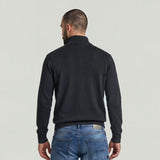 PULL HOMME CORE REFINED FULL ZIP KNIT BLEU BLEU