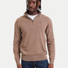 PULL HOMME CORE REFINED HALF ZIP KNIT MARRON MARRON