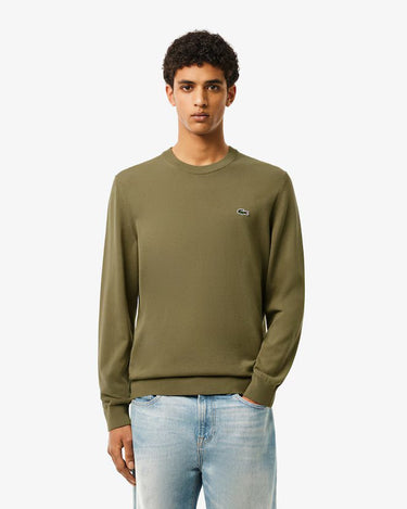PULL HOMME COL ROND KAKI KAKI