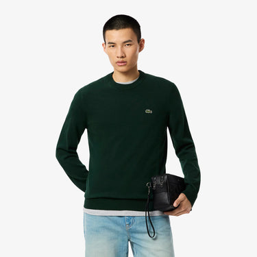 PULL HOMME COL ROND VERT FONCE VERT FONCE