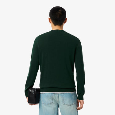 PULL HOMME COL ROND VERT FONCE VERT FONCE