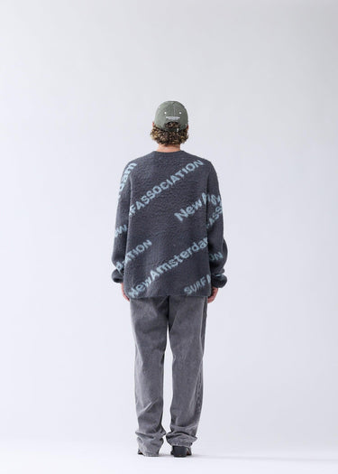 PULL HOMME JACQUARD KNIT ANTHRACITE ANTHRACITE